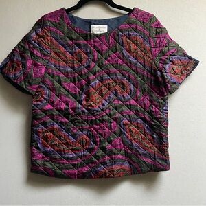 JW Anderson x Topshop Paisley Silk Quilted Top Sz 2